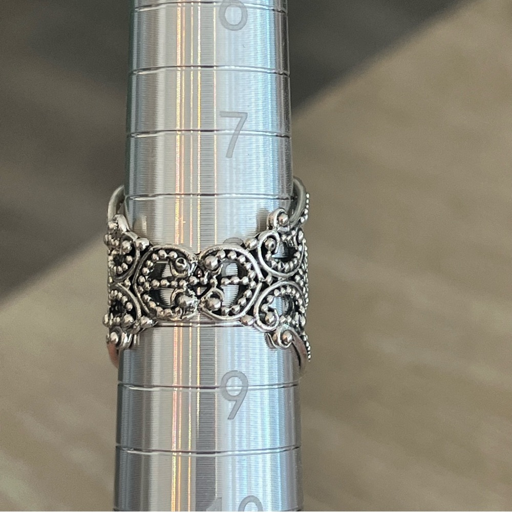 Sterling Silver Red Agate Statement Ring Size 8 - image 6